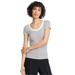 Striped Black and White Women's Top M